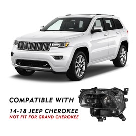 TUSDAR Headlights Assembly Set for 2014-2018 Jeep Cherokee Projector Halogen Headlamp Passenger and Driver Side