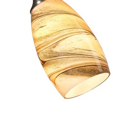 karyfine Mini Pendant Lights Kitchen Island Light Brown Glass Lamp Shade Hand Blown Glass Pendant Light with Brush Nickel Finish Adjustable Cord for Kitchen Over Sink, Dining Room (Light Brown-3P)