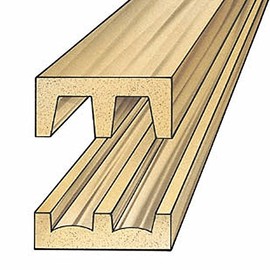 Hardwood Track and Upper Guide - Cabinet Sliding Door Track & Guide for 1/4" Sliding Plywood, Hardwood, Glass, or Pegboard Cabinet Doors - Easy to Install Stain Matcher Closet Door Rail