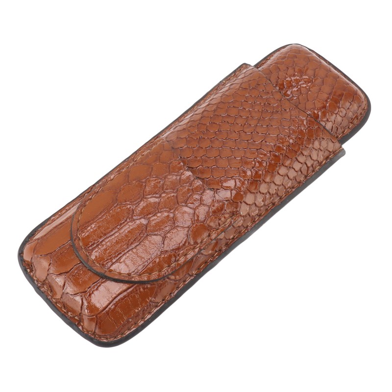 2 Finger Cigar Case Portable Waterproof Lightweight Artificial Leather Cigar