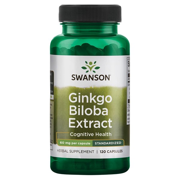 Swanson Ginkgo Biloba Extract 24% 60 Milligrams 120 Capsules