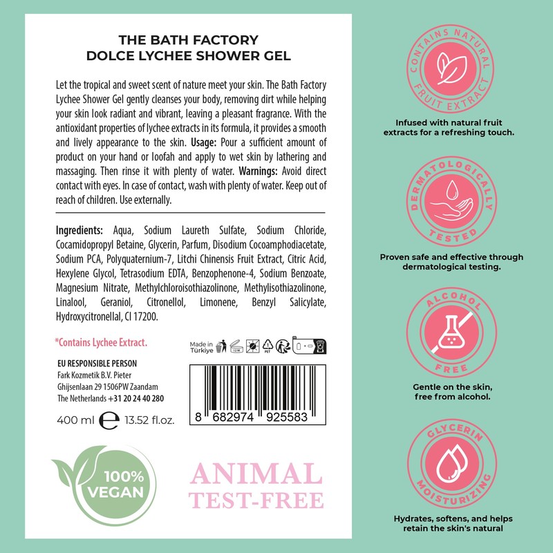 The Bath Factory, Dolce Lyche Shower Gel 400ml