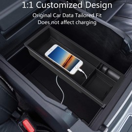 Compatible with Ford F150 2021-2025, F150 Lightning 2022-2025 Armrest Storage Tray Accessories ABS Plastic (Work with The Factory Tray)