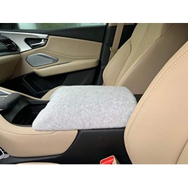 Auto Console Covers- Fits The Acura RDX 2019-2024 Center Console Armrest Lid Cover Protective Fleece Fabric - Light Gray