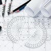 Zonon 2 Pcs 6 Inch 4 Inch Plastic Protractor Math