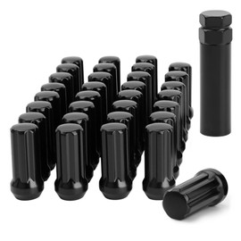 glorider 9/16-18 Spline Lug Nut 32pcs for Dodge 2500 3500 8 Lug, 9/16 x18 Closed End Lug Nut with 1 Socket Key for 1994-2011 Ram 2500 3500, 2002-2010 Ram 1500 Aftermarket Wheel