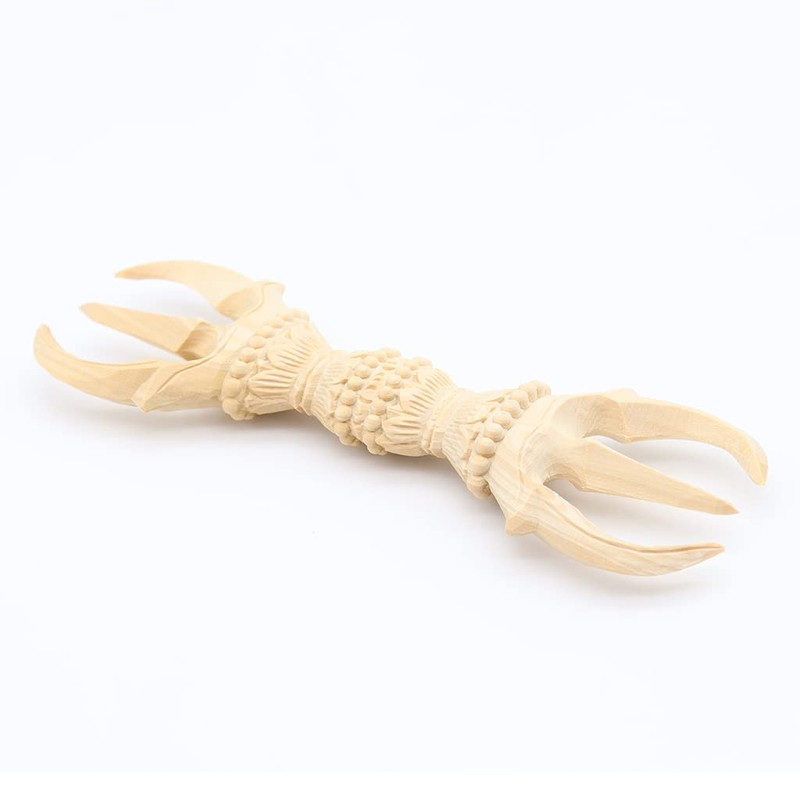 木彫 Category: Buddhist Ritual Implements Three 鈷杵 桧木 15 cm