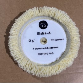 Sisha-A Wool Polishing Pads, 3 Pack 6" Buffing Pads with Hook and Loop Back for Compound, Cutting & Polishing, 100% Natural Wool, Thick and Aggressive