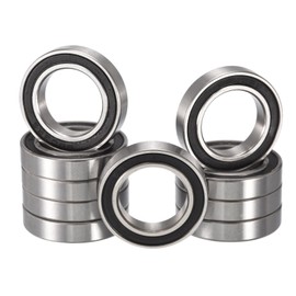 HiPicco 6802-2RS Deep Groove Ball Bearings, ID 15mm x OD 24mm x Width 5mm Double Rubber Sealed Ball Bearing Pre-Lubricated Chrome Steel Z2 Lever 10pcs