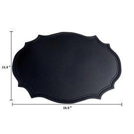 Double-Texture Faux Leather Oval Placemats Set of 6 Washable Heat Insulation Mats Watertight and Non-Slip for Home Kitchen 、Coffee Shops、Restaurants(Black)