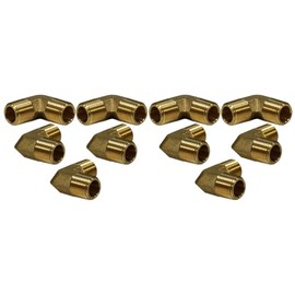 1/2" NPT, Industrial Solid Brass Threaded Forged 90 Degree Male NPT Elbow Pipe Thread Fitting (1/2" NPT, 10 Pack)