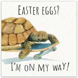 Twizler Funny Easter Card - Tortoise - Happy Easter Cards for Mum Dad Nan Grandad - Easter Greetings for Son Daughter Grandson Granddaughter Friend