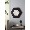 ZJMTOCYU Hexagon Wall Mirror with Solid Wood Frame, Decorative Accent