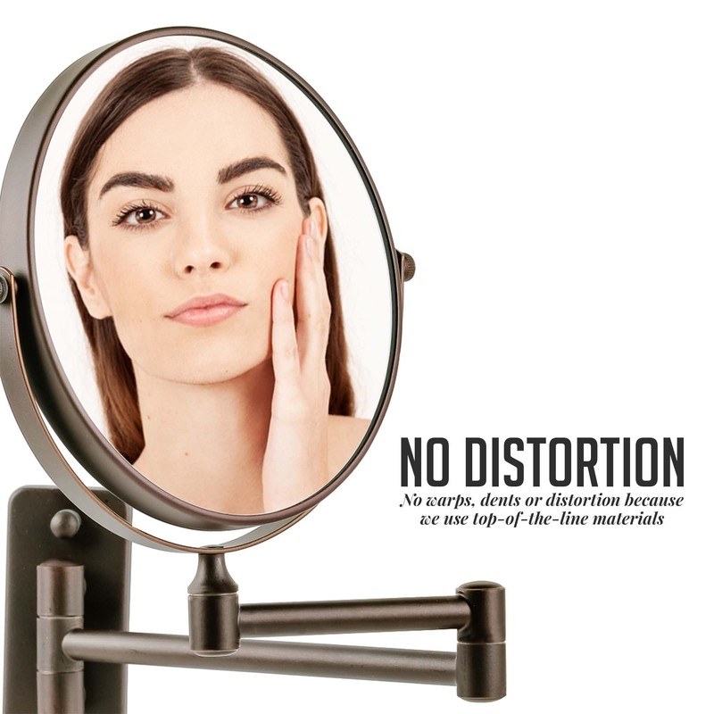 OVENTE 7" Wall Mounted Makeup Mirror with 1X/7X Magnification, Double