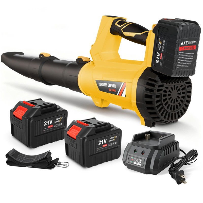 Electric Leaf Blower Cordless, Battery Powered Leaf Blower with 2