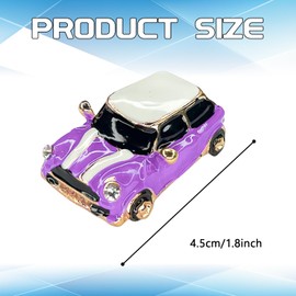 beypovk for Mini Cooper Keychain, Creative 3D Car Model Rhinestone Key Fob Cover Keyring, Universal Cute Key Chain with Ring for Men Women, Car Accessories (Purple)