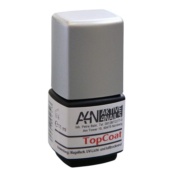 Top Coat Top Coat Air-Drying and Light Hardening for Natural or Artificial Nails Glossy Clear Lacquer (1 x Top Coat 11 ml)