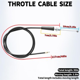 Bccxzm Mini Bike Throttle Cable 50 inch Flexible Steel Inner core Overlay Color Laser Film (Black)