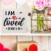 Christian Desk Decor, Rustic I Am Loved Scriptures Wooden Sign
