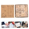 SEWACC 16pcs Wooden Scrapbook Seal Set Creative DIY Stamps with