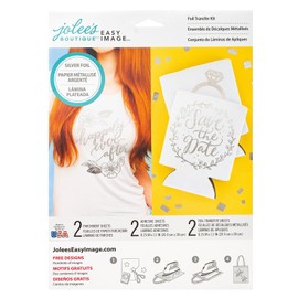 Jolee's Iron On Heat Transfer Paper for Fabric / Clothing, Silver Foil Iron On