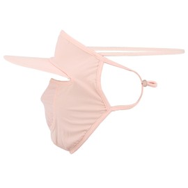A ABSOPRO Full Face Mask Brim Design Adjustable 6.42" Windproof Face Cover Sun UV Protection Pink