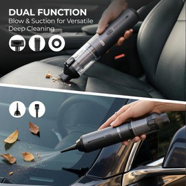 Handheld Vacuum Cleaner, EV1396 Cordless 100W 16000Pa Strong Suction with 14–24 Min Runtime, Multi-Nozzle Design & Floor Brush for Home Cleaning, Car Detailing & Tight Spaces