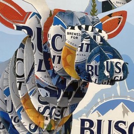 Busch Light Deer Head 3D Cardboard Wall Mount SPECIAL EDITION Man Cave