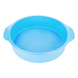 Molde de la Torta del Silicón de 9 Pulgadas con Dise?o de la Ondulación, Hornada de la Torta de la Bandeja para Hornear de la Forma Redonda del Molde de la Torta (Azul)