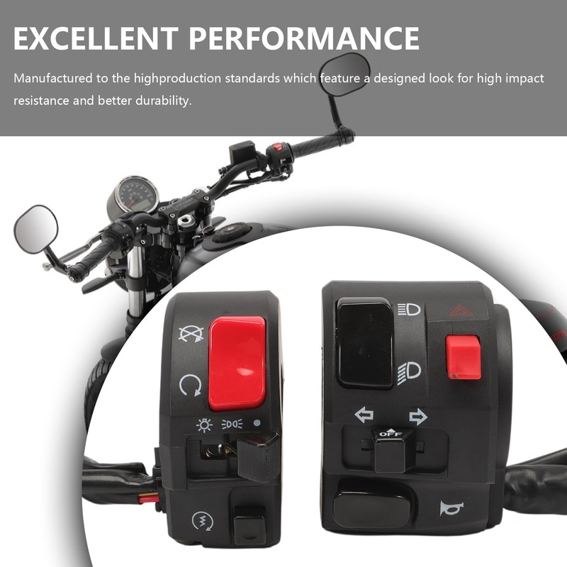 Anlseiod Motorcycle Switch Handlebar Switch for Turn Signal Switch Indicator