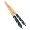 WOONEKY Detangle Smooth Hair Small Wooden Comb Round Brush for