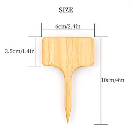 AIEX 30 Pcs Bamboo Plant Labels Wooden Tag T-Type Markers for Garden Potted Plants Greenhouse Accessories – 10 x 6 cm