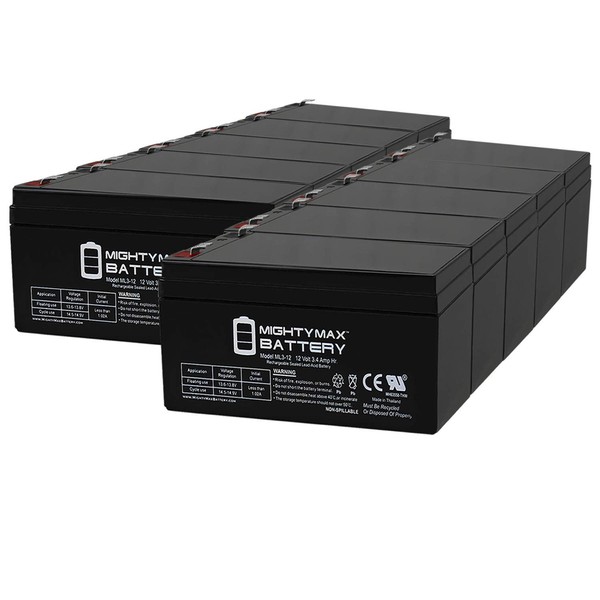 ML3-12 12V 3.4ah UPS Replacement Battery for APC Back-UPS ES BE350G - 10 Pack