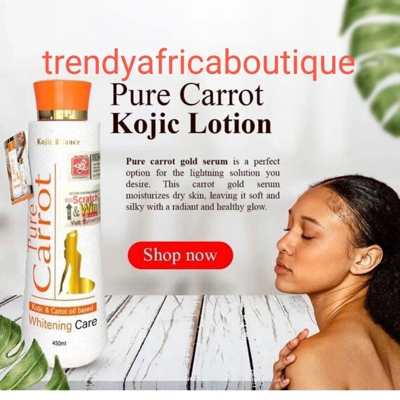 Pure carrot flawless kojic balance Whitening lotion, 450mlx 1 &
