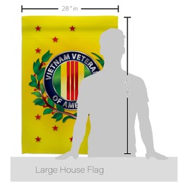 Breeze Decor HS108235-BO Vietnam Veteran Americana Military Decorative Vertical, House Flag Set 28"x 40" w/Flagpole, Multi-Color