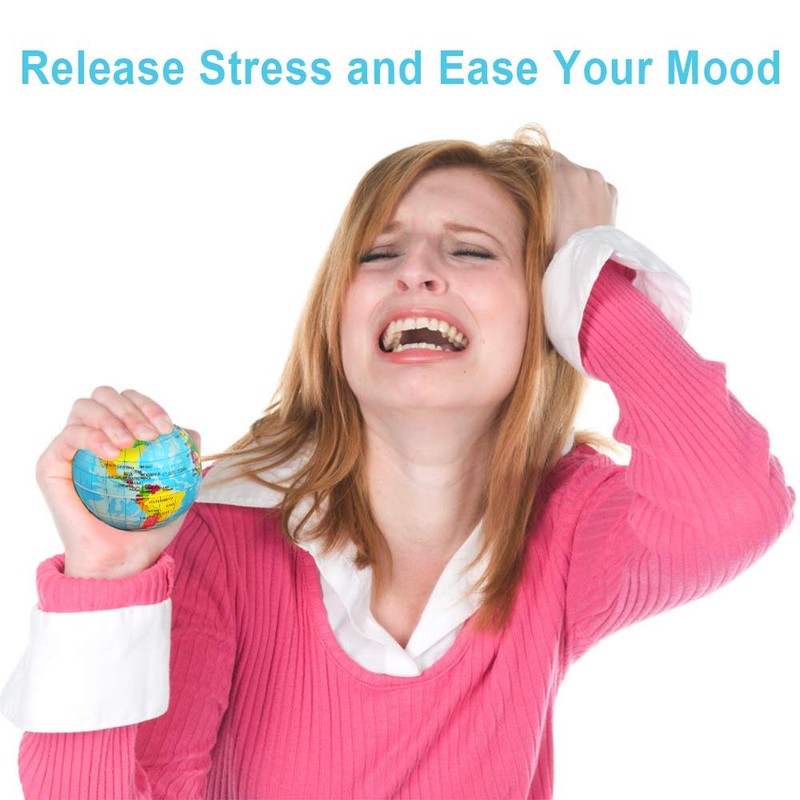 Kulannder Globe Stress Balls, 12 Pack Mini Foam World Globe