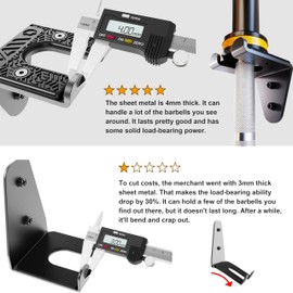 VAIIO Single Olympic Barbell Hanger,Garage Gym Bar Wall Rack,Vertical Barbell Mount Rack,Black Powder Coated,Space Saving Commercial or Home Gym Accessory,Holds Under 33mm Bar Size (Black)