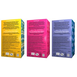 Pukka Bio-Kräutertee Set für Entspannung und Gelassenheit mit den Bio-Tee-Sorten Love, Night Time und Kamille, Vanille und Manuka-Honig. 100% bio und nachhaltig (3 x 20 Teebeutel)