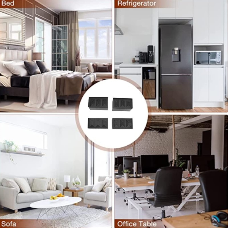 Omabeta 4PCS L Shape Rectangular Furniture Risers with Smooth Corners