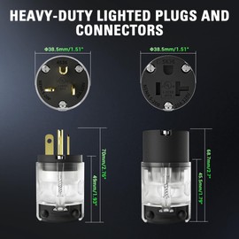 Yomiuwo 10 Pack 20 amp Female Extension Cord Ends Lighted Connector Extension Cord Repair Female End, Straight Blade Cord End Replacement, 20 Amp 125Volt, NEMA 5-20R, 2 Pole 3Wire Grounding UL-Listed
