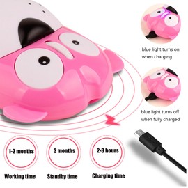 Dpisuuk Cute Puppy Rechargeable Silent Wireless Mouse (Pink)
