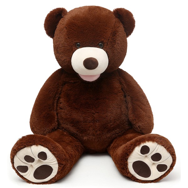 MorisMos Giant Teddy Bear with Big Footprints Big Teddy Bear Plush Stuffed Animals Dark Brown 51 inches