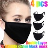 4pcs OR 1pcs SOFT Cotton Face Black Mask Double Layer