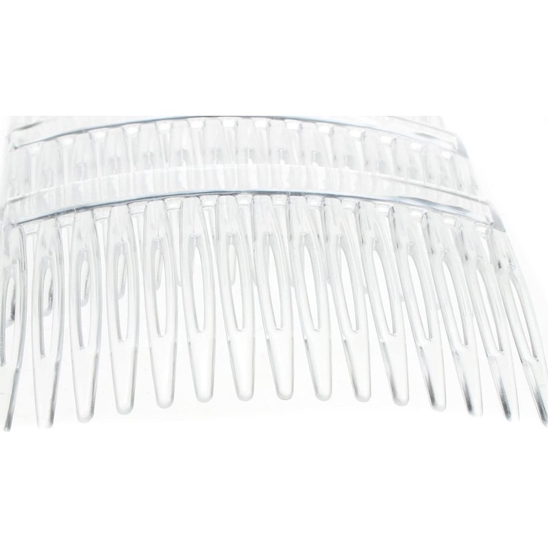 Glitz4Girlz® 4 Pack 7cm Clear Hair Side Combs Slides Grips