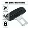 2 Piezas Hebilla De Seguridad Del Coche Auto Universal Negro