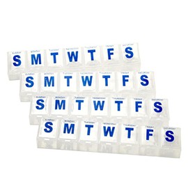 Chef Craft Select Jumbo Pill Organizer, 4 piece set, Clear