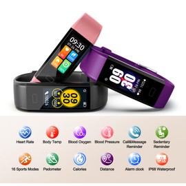 Fitness Tracker with Step/Distance/Calories Counter, Activity Tracker with Heart Rate Monitor, Slim Style Watch IP68 Waterproof, Sleep Monitor Tracker, Pedometer Watch for Women Men