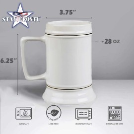 Stay Frosty Enterprises Master Chief Petty Officer of Coast Guard Veteran 28 oz Ceramic Beer Drinking St