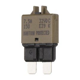 DMiotech Manual Mini Reset Fuse, 32V DC 7.5A ATC/ATO Auto Circuit Breaker Reset Fuses Low Profile Blade Fuses for Car Truck SUV Marine Boat Motorcycle, Brown