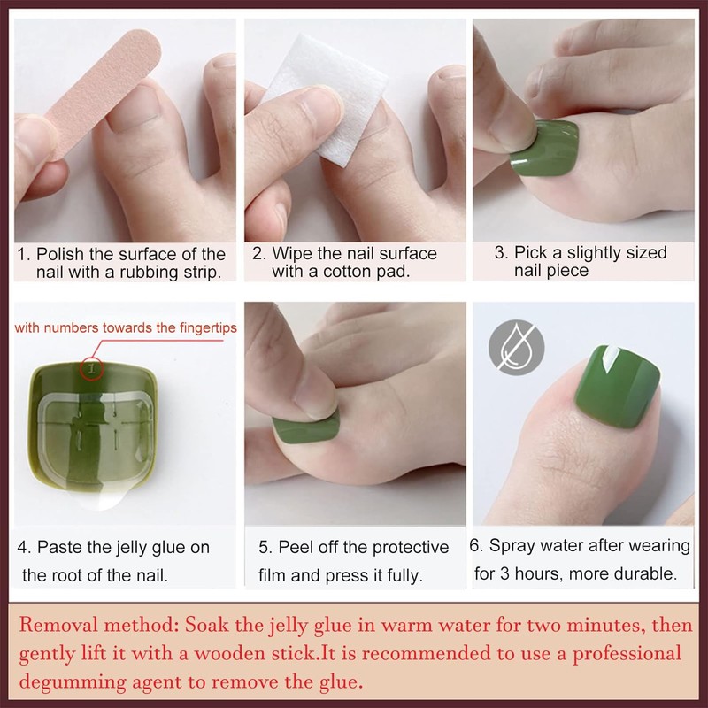 24Pcs Nude Press on Toe Nails Short Fake Toenails with